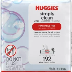 Huggies Simply Clean Wipes, White, 64 Sheets Per Box, Pack Of 3 Boxes
