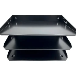 Huron Horizontal Slots Desk Organizer, 6 Compartment(s), Horizontal, 6"H x 12"W x 8.75"D, Durable, Black, Steel