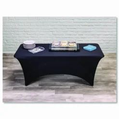 Iceberg Fabric Table Cover, 30" x 72", Black