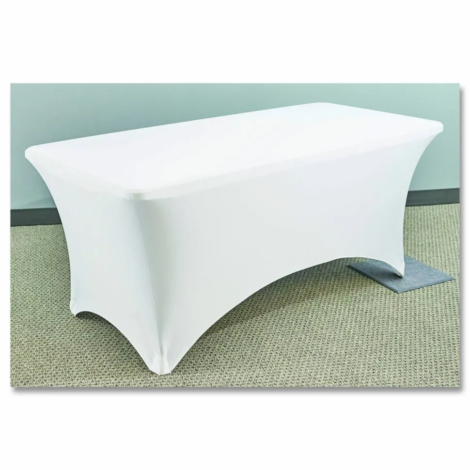 Iceberg Stretch Fabric Table Cloth, 72" x 30", White