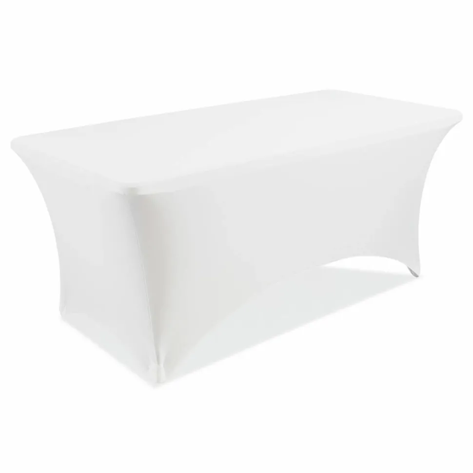 Iceberg Stretch Fabric Table Cloth, 72" x 30", White