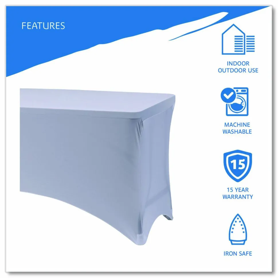 Iceberg Stretch Fabric Table Cloth, 72" x 30", White