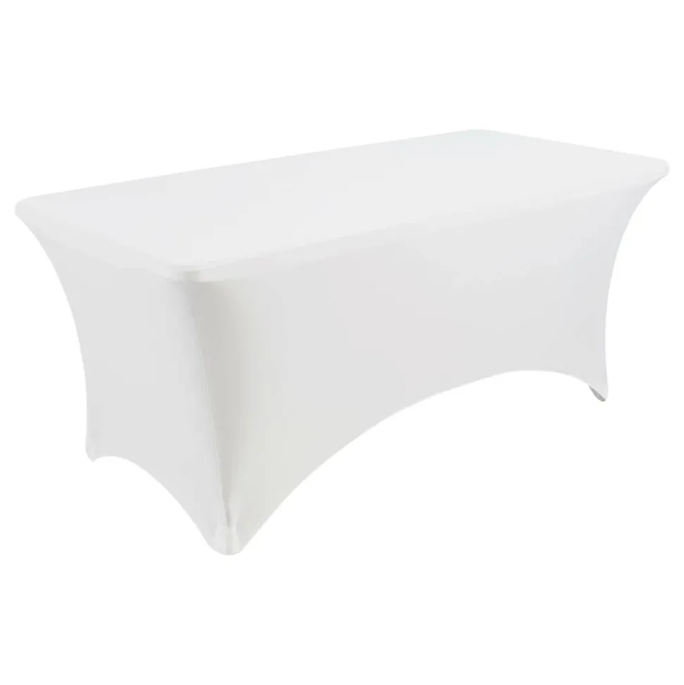 Iceberg Stretch Fabric Table Cloth, 72" x 30", White