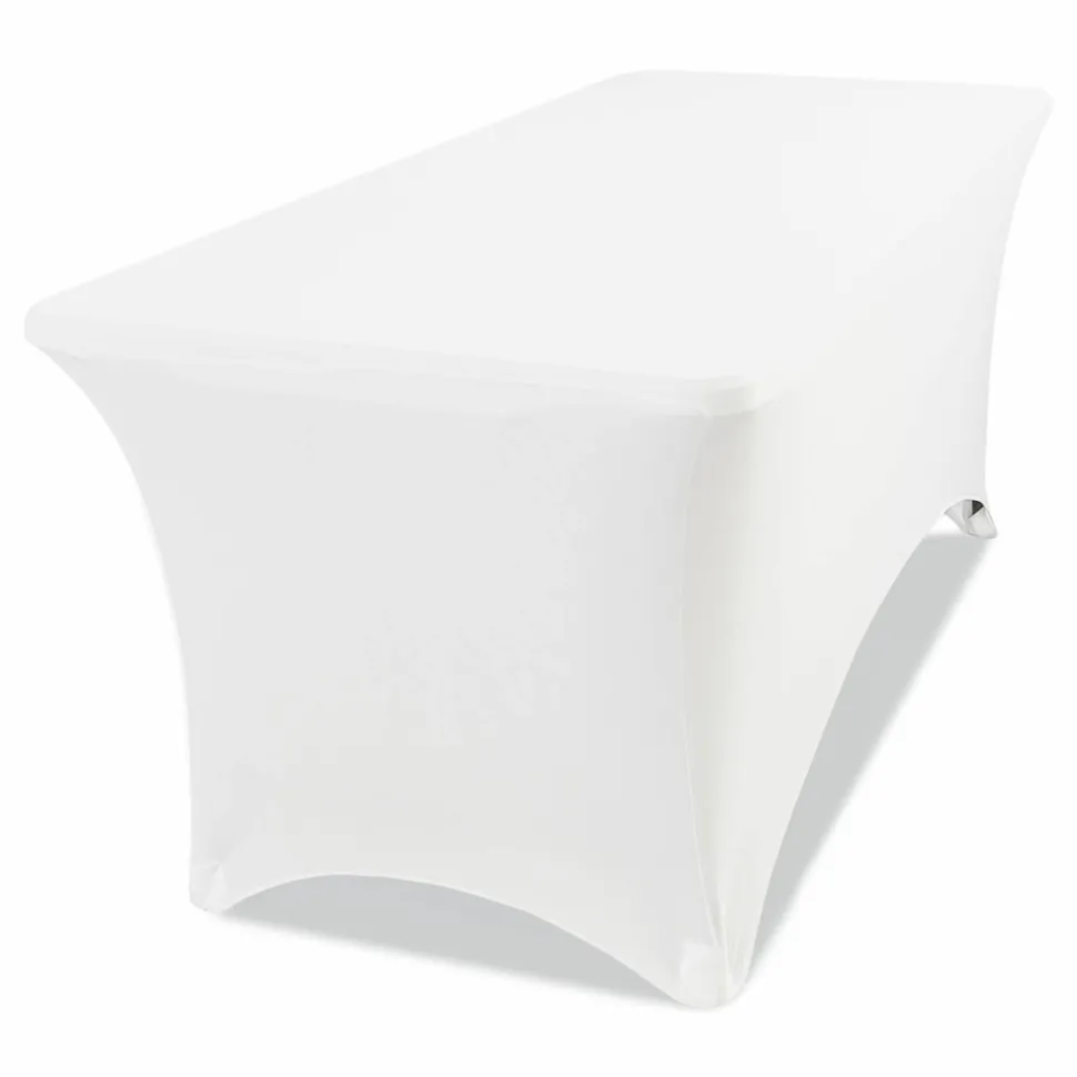 Iceberg Stretch Fabric Table Cloth, 72" x 30", White