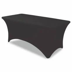 Iceberg Stretch Fabric Table Cover, 96" x 30", Black