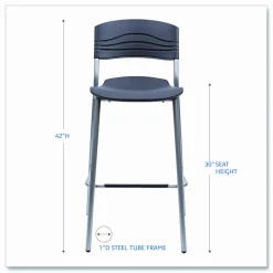 Iceberg CaféWorks Bistro Stool, Graphite/Silver
