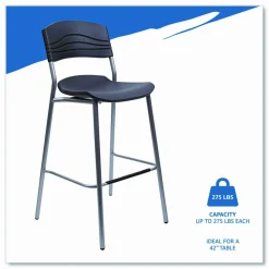Iceberg CaféWorks Bistro Stool, Graphite/Silver