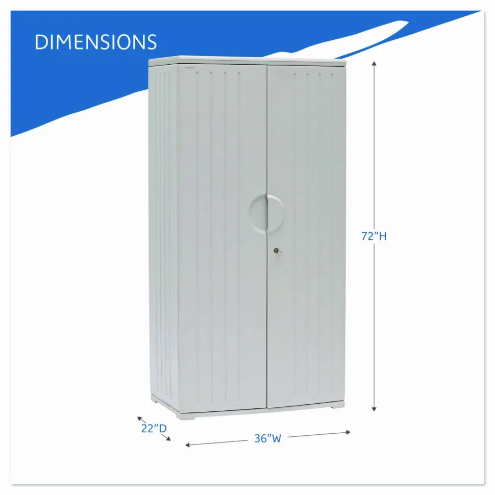 Iceberg OfficeWorks Storage Cabinet, 72"H x 36"W, Platinum