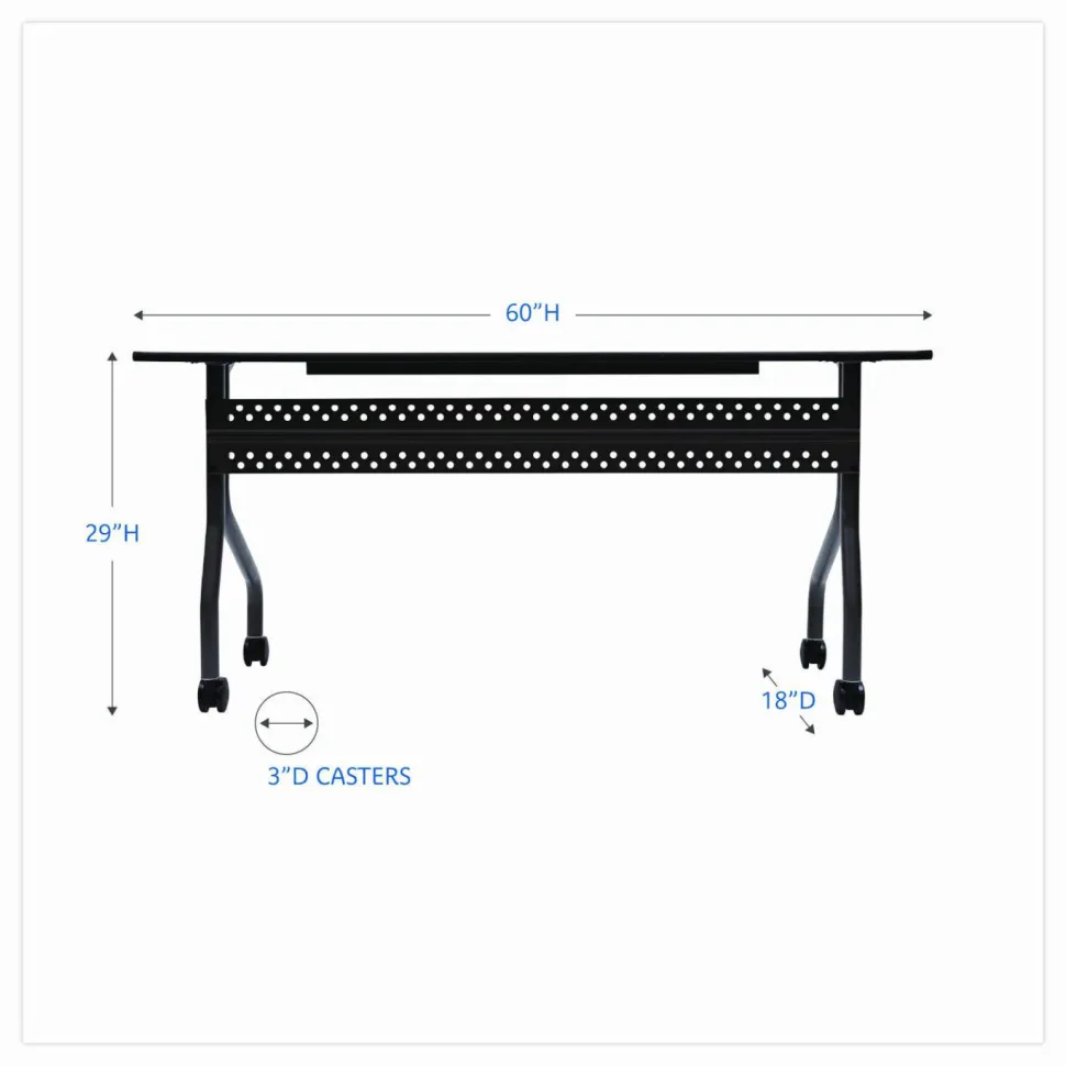 Iceberg OfficeWorks 60"W Mobile Training Table, Rectangle, Gray