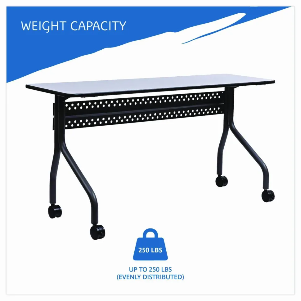 Iceberg OfficeWorks 60"W Mobile Training Table, Rectangle, Gray