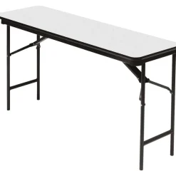 Iceberg Premium Wood Laminate Folding Table, Rectangular, 72"W x 18"D, Gray/Charcoal