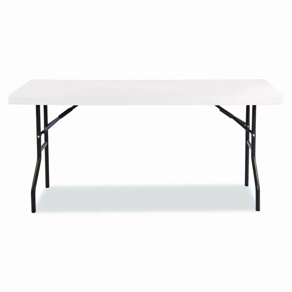 Iceberg Resin Folding Table, 60"W x 18"D, Platinum/Black