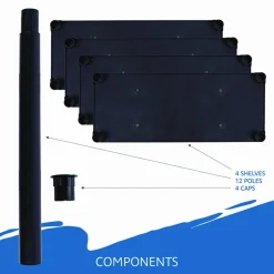 Iceberg 4-Shelf Open Storage System, Black
