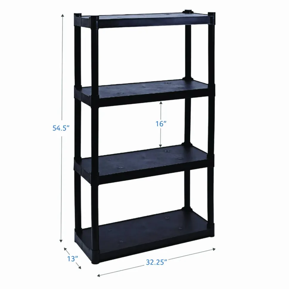 Iceberg 4-Shelf Open Storage System, Black
