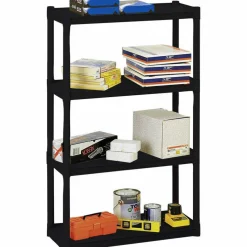 Iceberg 4-Shelf Open Storage System, Black