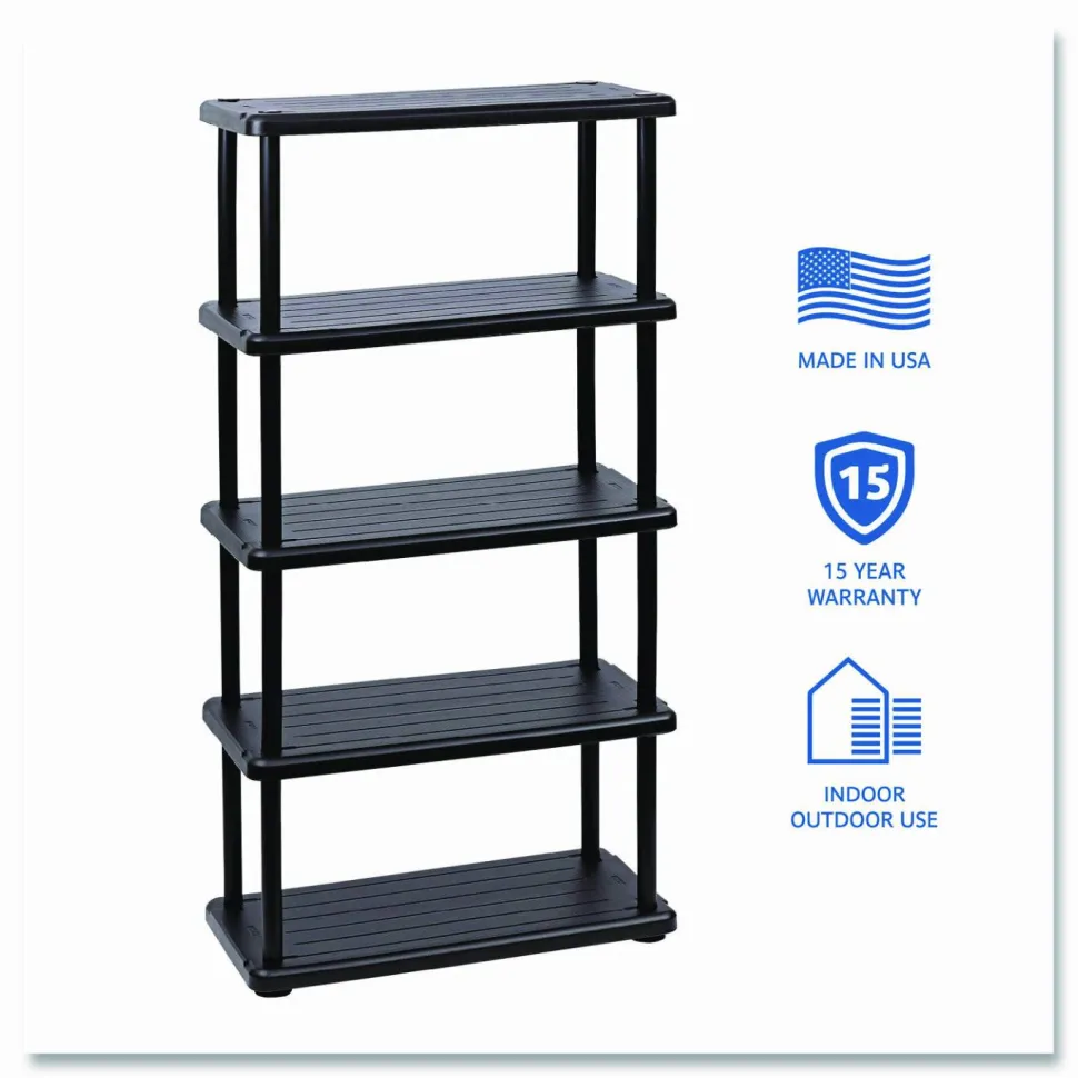 Iceberg 5-Shelf Open Storage System, Black
