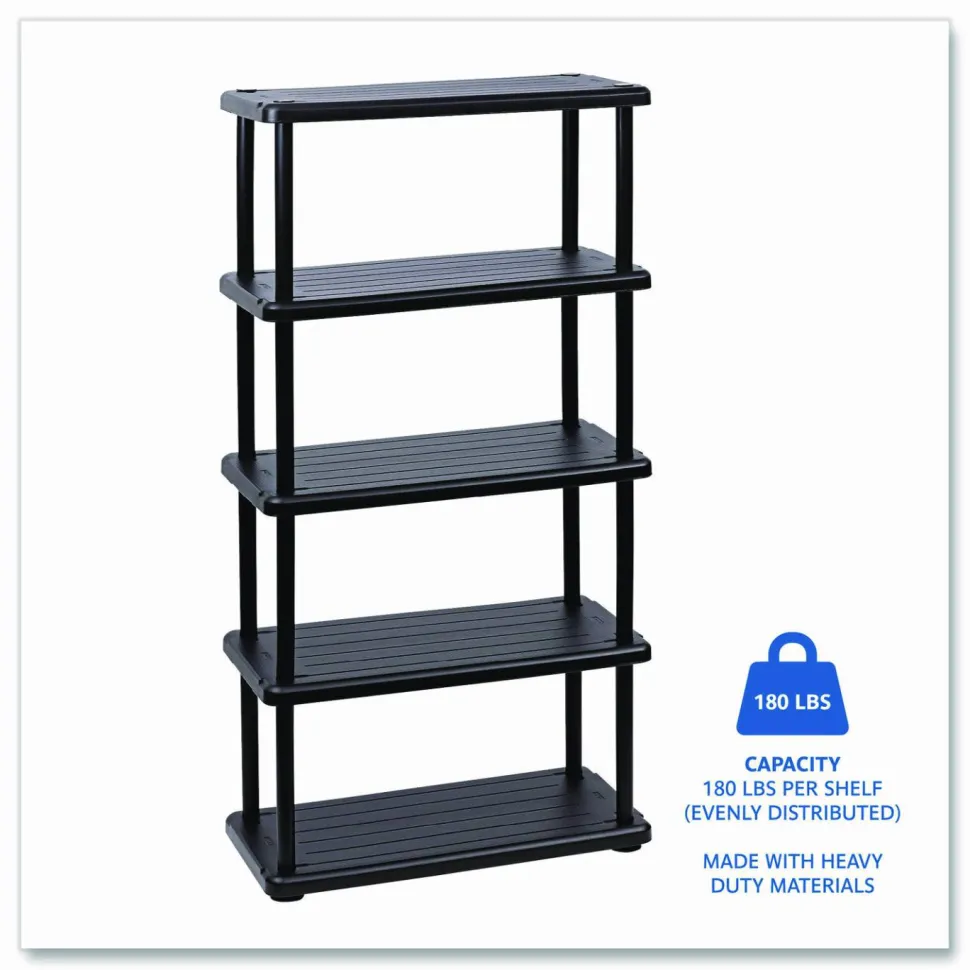 Iceberg 5-Shelf Open Storage System, Black