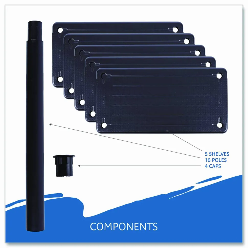 Iceberg 5-Shelf Open Storage System, Black