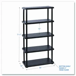 Iceberg 5-Shelf Open Storage System, Black