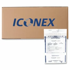 Iconex Clear Dual Deposit Bags with Tamper Evident Closure, Plastic, 11" x 15", Clear, 100/Pack