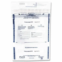 Iconex Clear Dual Deposit Bags with Tamper Evident Closure, Plastic, 11