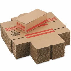 Iconex Corrugated Coin Storage and Shipping Boxes, Accommodates $500 in Quarters, 10.94