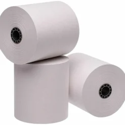 Iconex Impact Bond Paper Rolls with End of Roll Indicator, 3" x 150 ft, White, 50/Carton