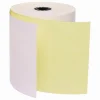 Iconex Impact Printing Carbonless Paper Rolls with End of Roll Indicator, 3" x 90 ft, White/Canary, 50/Carton