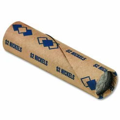 Iconex Tubular Coin Wrappers, Nickels, Blue/Kraft, 1,000/Pack