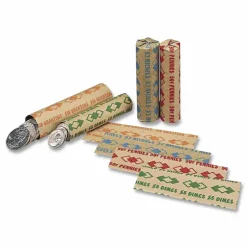 Iconex Tubular Coin Wrappers, Dimes, Green/Kraft, 1,000/Pack