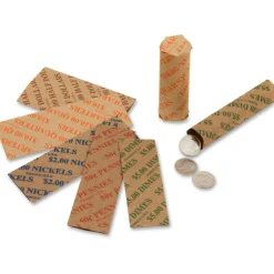 Iconex Tubular Coin Wrappers, Dimes, Green/Kraft, 1,000/Pack