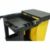Impact Janitorial Cart, Plastic, 3 Shelves, 1 Bin, 20.5" x 48" x 38", Yellow