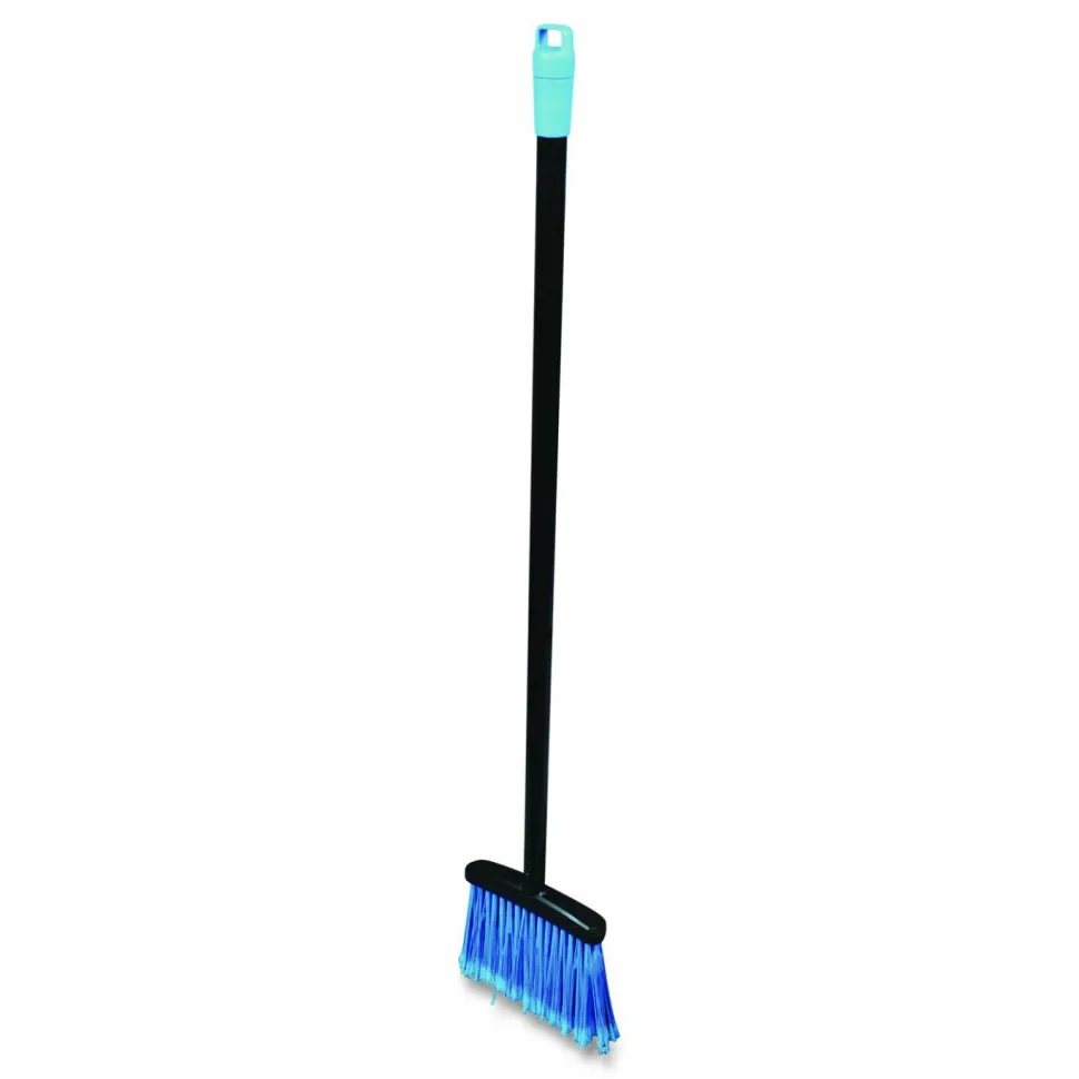 Impact Lobby Dust Pan Broom, 36.86" Length, Black/Blue, 12/Carton