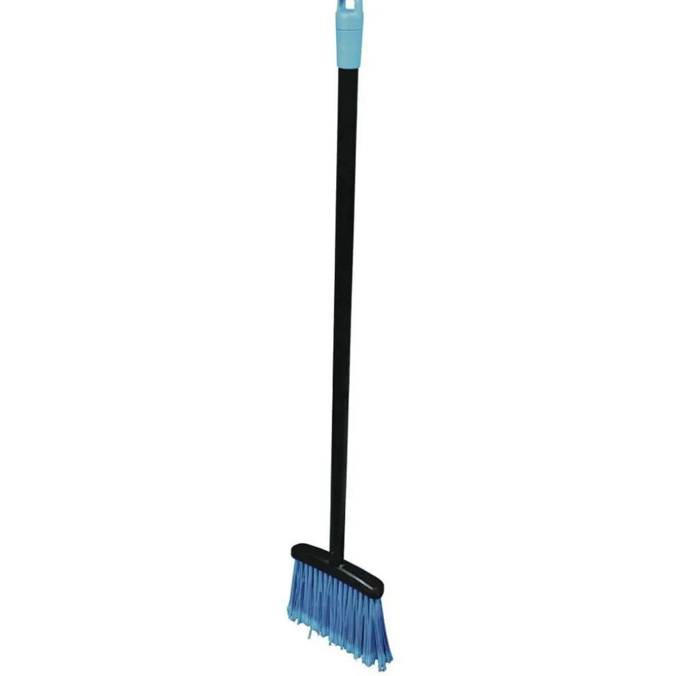 Impact Lobby Dust Pan Broom, 36.86" Length, Black/Blue, 12/Carton