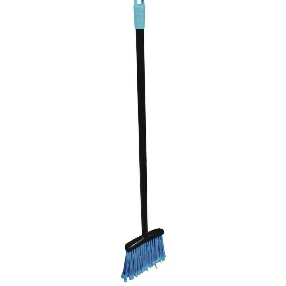 Impact Lobby Dust Pan Broom, 36.86" Length, Black/Blue, 12/Carton