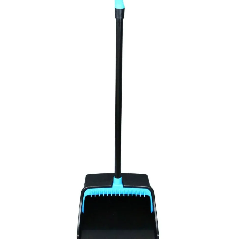 Impact LobbyMaster Plastic Dust Pan, 12.32" Wide, 31.84" Aluminum Handle, Blue/Black, 6/Carton