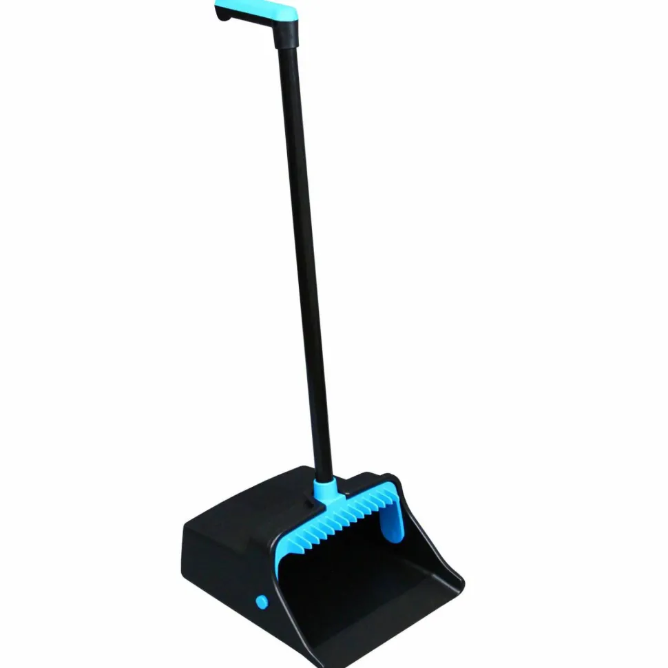 Impact LobbyMaster Plastic Dust Pan, 12.32" Wide, 31.84" Aluminum Handle, Blue/Black, 6/Carton