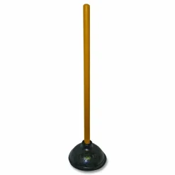 Impact Plunger, 20" Wood Handle, 6" dia, Black