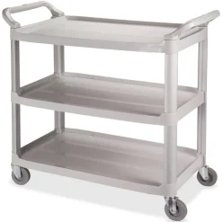 Impact 3-Shelf Bussing Cart, 3 Shelf, 200 lb Capacity, 4" Caster Size, 40"L x 20"W x 38"H, Gray