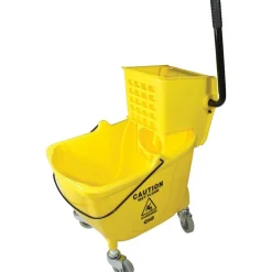 Impact Side-Press Wringer and Plastic Bucket Combo, 12 to 32 oz, Yellow