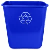 Impact Soft-Sided Recycle Logo Plastic Wastebasket, 28 qt, Polyethylene, Blue