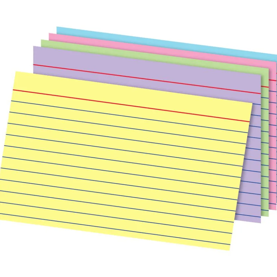 Index Cards, 4" x 6", Rainbow, Pack Of 100
