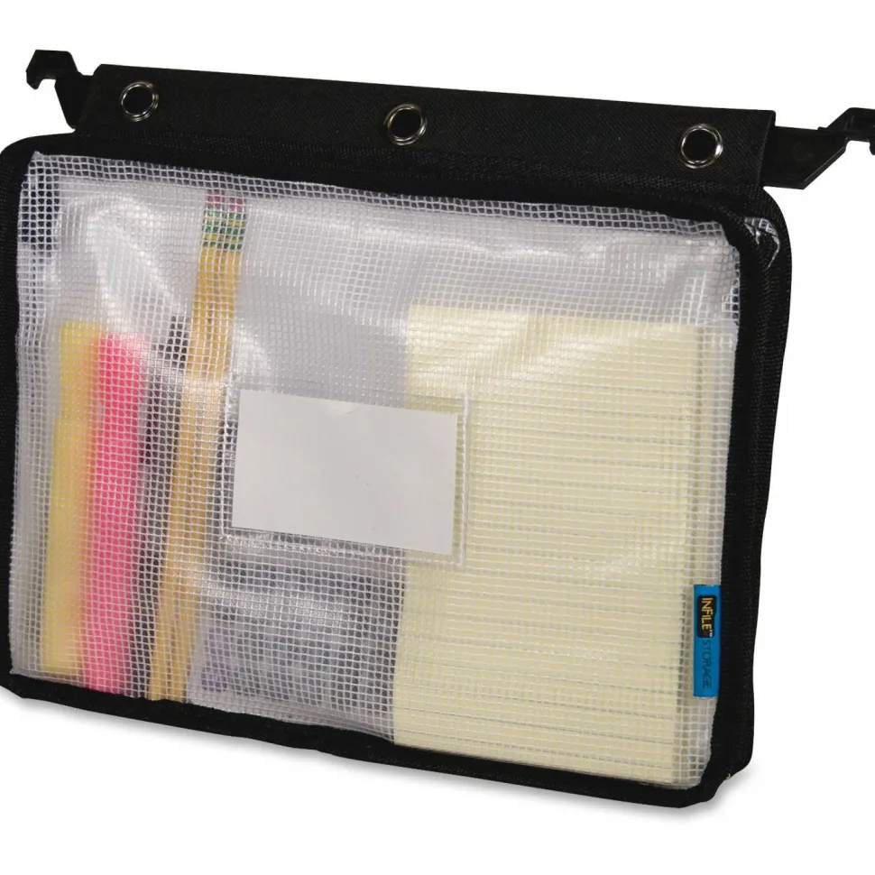 Innovative Storage Designs Infile Expanding Zipper Pouch, Black/White