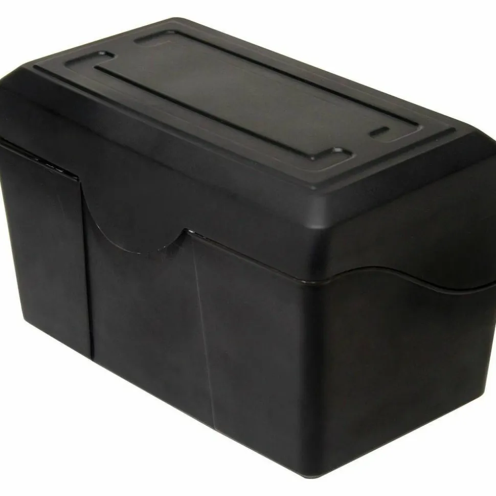 Innovative Storage Designs Plastic Card File, 350-Card Capacity, Black
