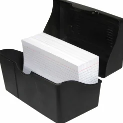 Innovative Storage Designs Plastic Card File, 300-Card Capacity, Black