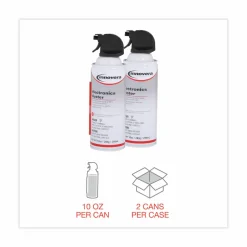 Innovera Compressed Air Duster Cleaner, 10 oz Can, 2/Pack