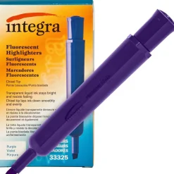 Integra Chisel Desk Liquid Highlighters - Chisel Marker Point Style - Purple - 1 Dozen