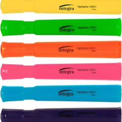 Integra Chisel Desk Liquid Highlighters, Assorted Colors, Pack Of 6