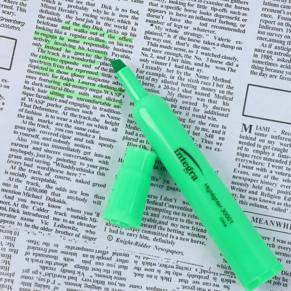 Integra Chisel Desk Liquid Highlighters, Assorted Colors, Pack Of 6