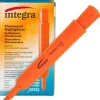 Integra Chisel Desk Liquid Highlighters - Chisel Marker Point Style - Fluorescent Orange - 1 Dozen